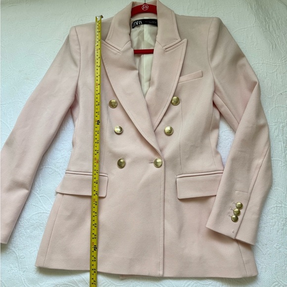 Zara Light Pink Double-Breasted Blazer size Small - Picture 7 of 16